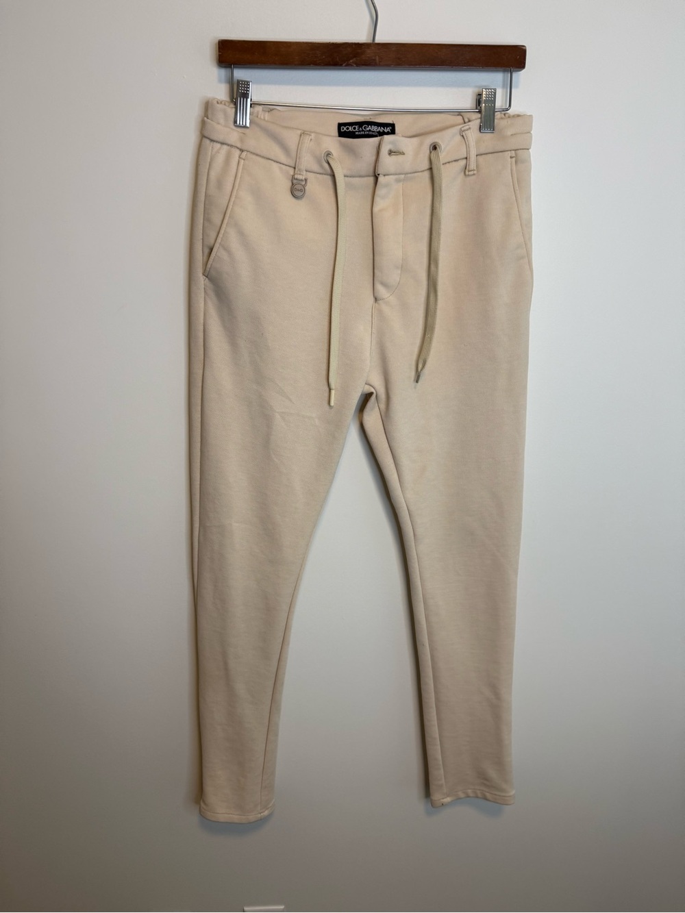 Dolce & Gabbana Men's Cream Jogger Pants size small